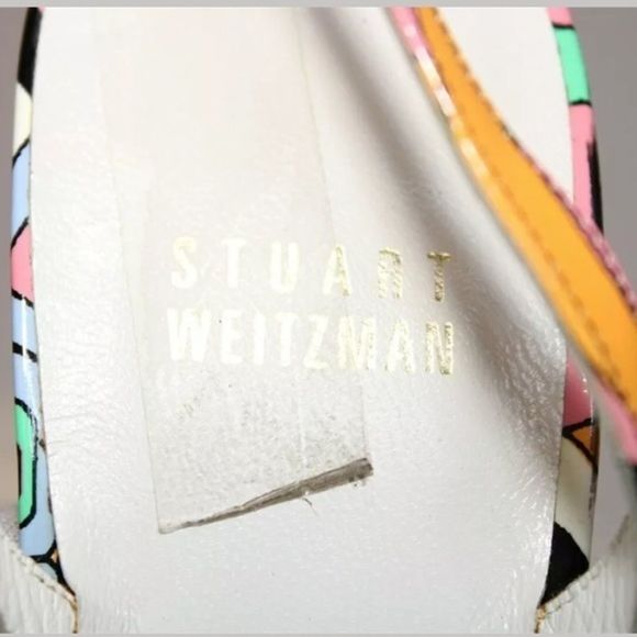 Stuart Weitzman Womens 7 M Patent Leather Slingbacks Spain Made Heels - Picture 9 of 11